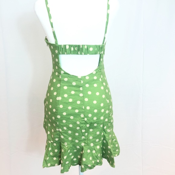 Green Polka Dot Zara Mini Dress - Picture 3 of 4